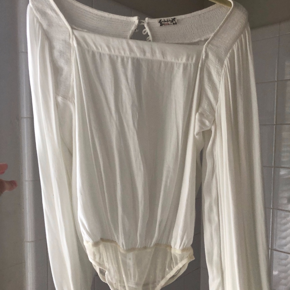 Free People White Body suit Top size small